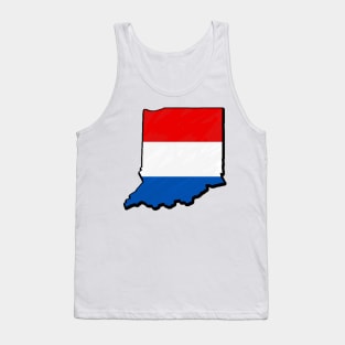 Red, White, and Blue Indiana Outline Tank Top